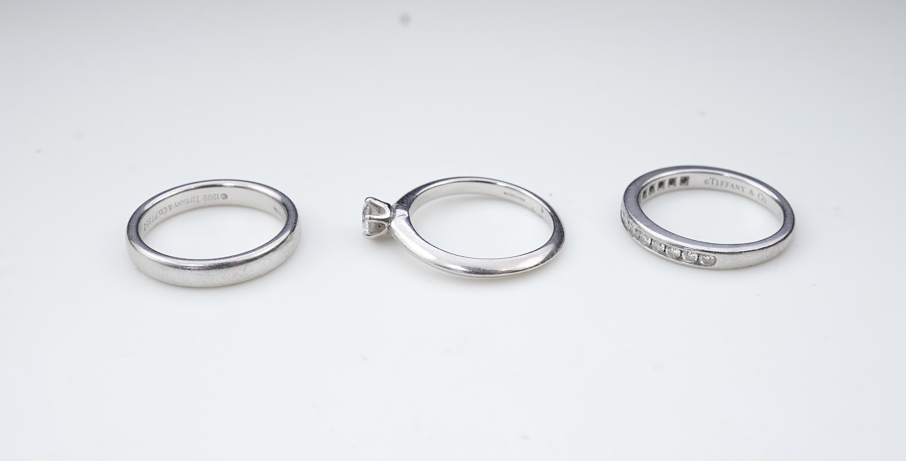 Tiffany & Co., a diamond engagement, eternity and wedding ring set